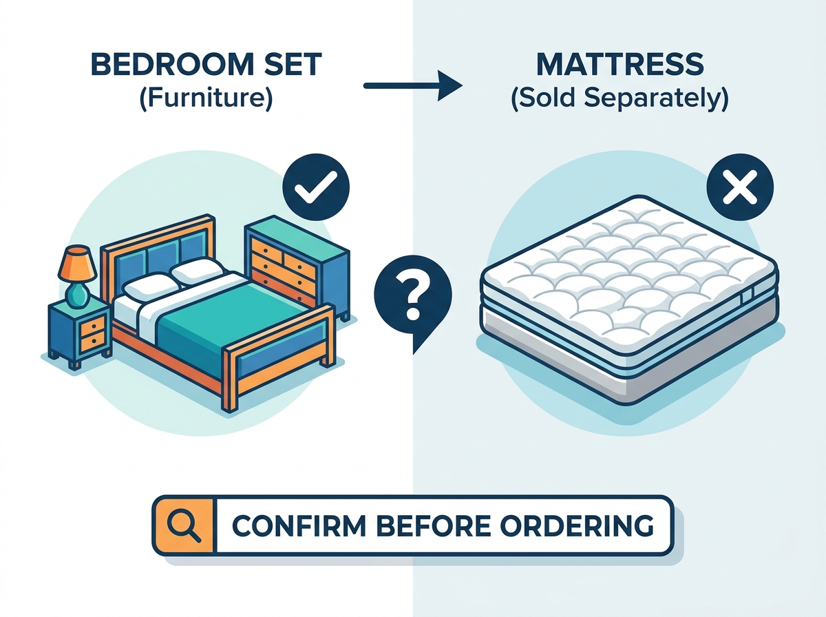Bedroom set staging without mattress